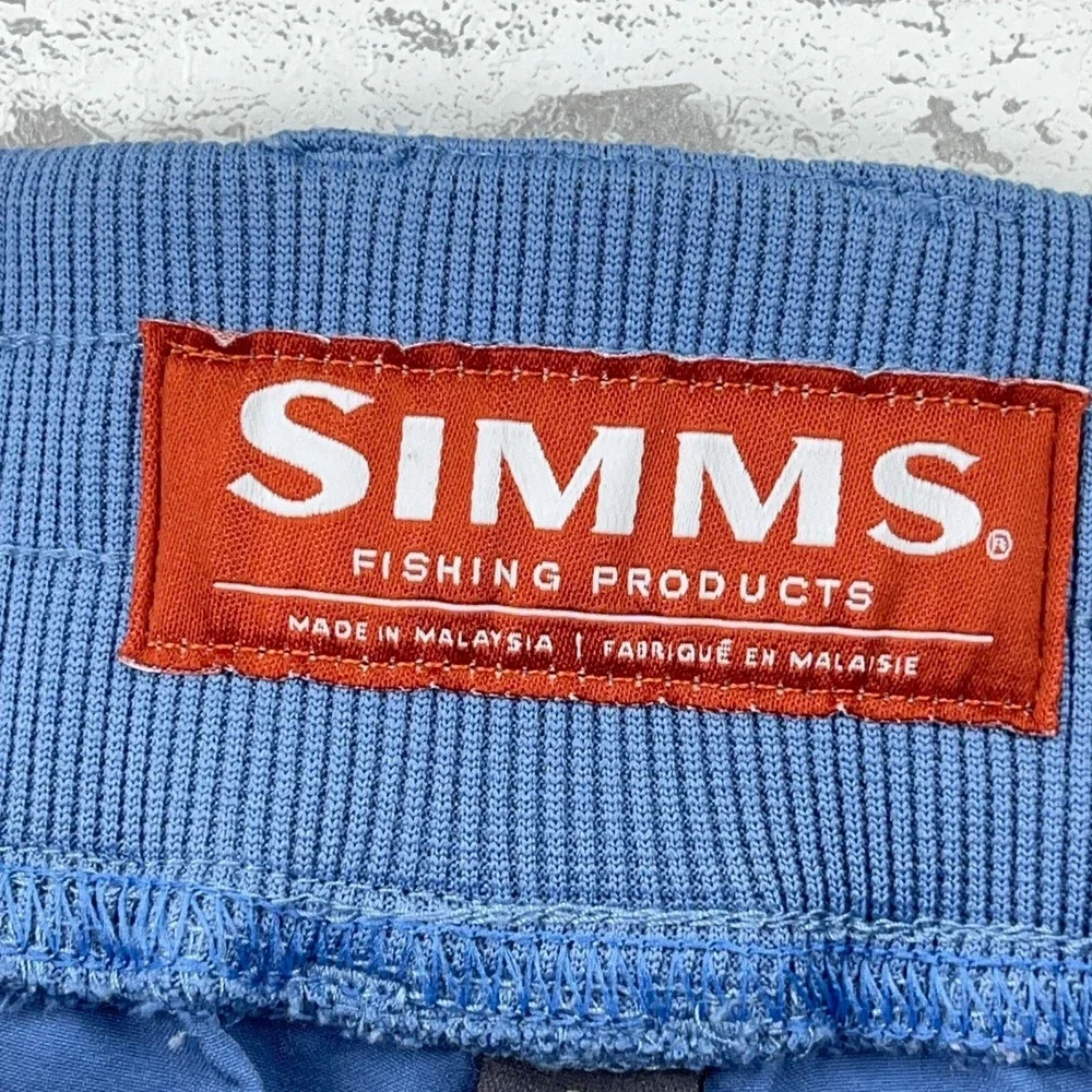 Simms Shorts Men Large 34 Blue Performance Fishing Nautical‎ Camp Adult